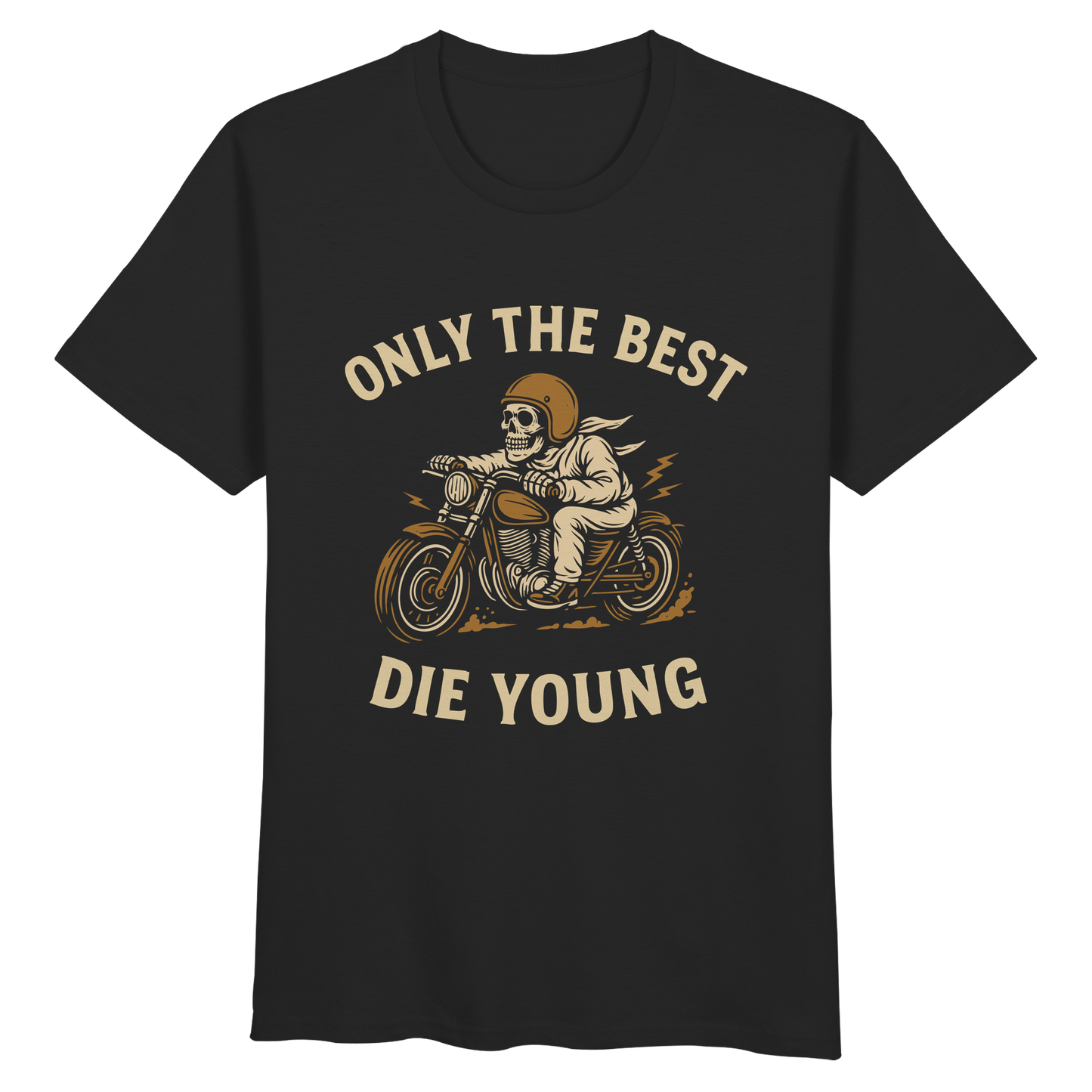 Only the Best Die Young – Rebellisches Biker Skull Design - Organic Basic Shirt