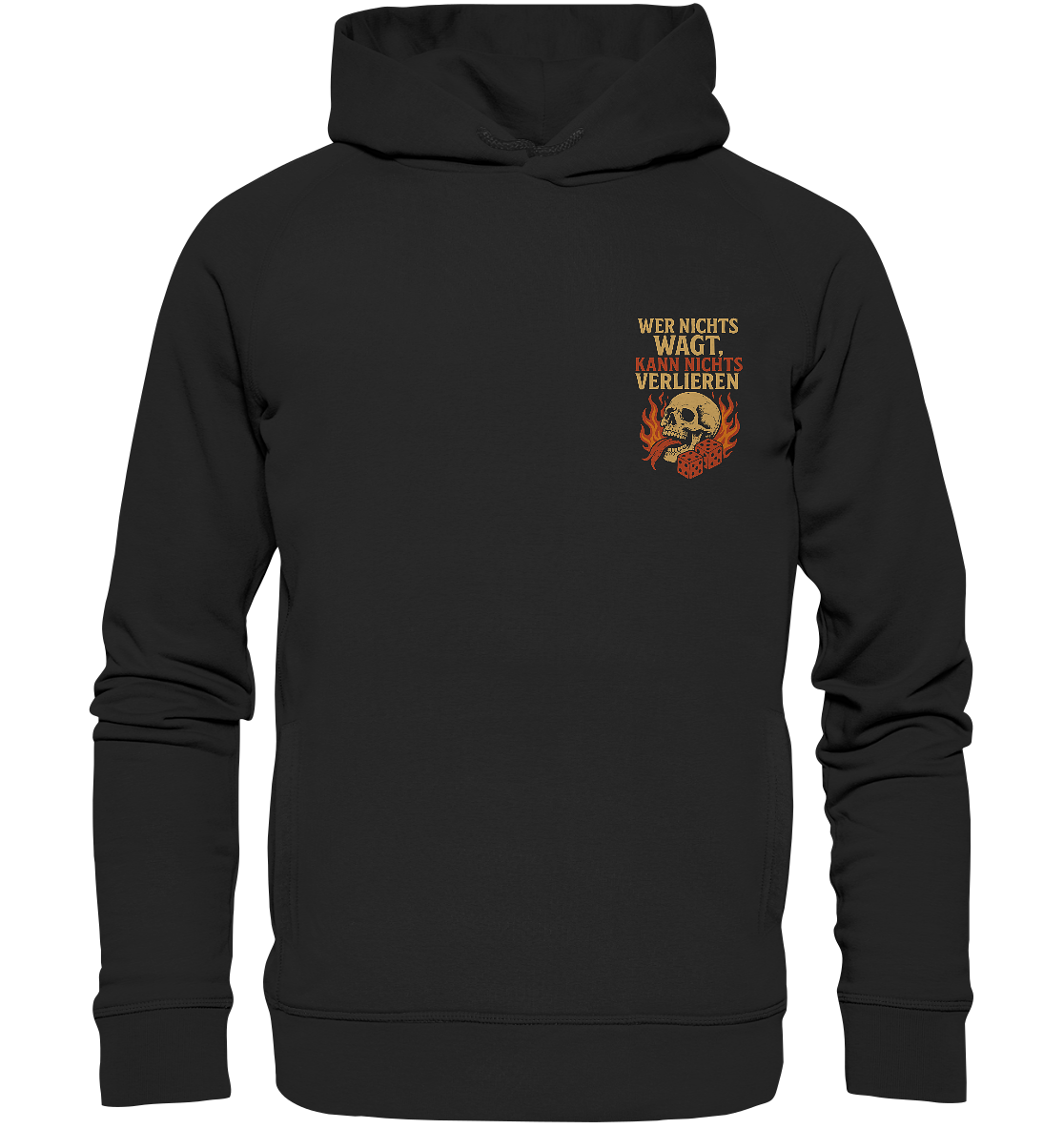 Wer nichts wagt – Skull Design | Rockermotiv - Organic Fashion Hoodie