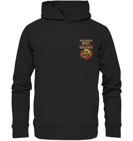 Wer nichts wagt – Skull Design | Rockermotiv - Organic Fashion Hoodie