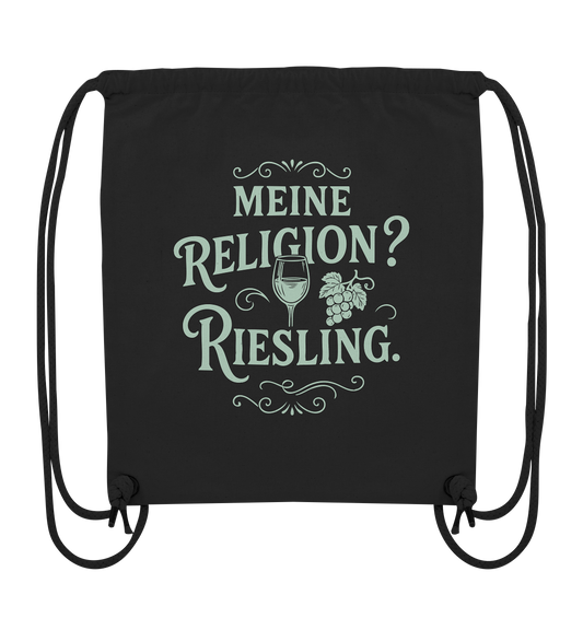 Meine Religion? Riesling. – Wein Spruch für Weißwein-Fans - Organic Gym-Bag