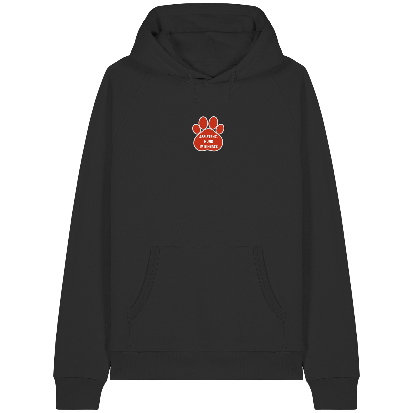Assistenzhund im Einsatz – Klare Botschaft. Mehr Sicherheit. Mehr Respekt. - Organic Raglan Hoodie