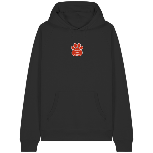 Assistenzhund im Einsatz – Klare Botschaft. Mehr Sicherheit. Mehr Respekt. - Organic Raglan Hoodie