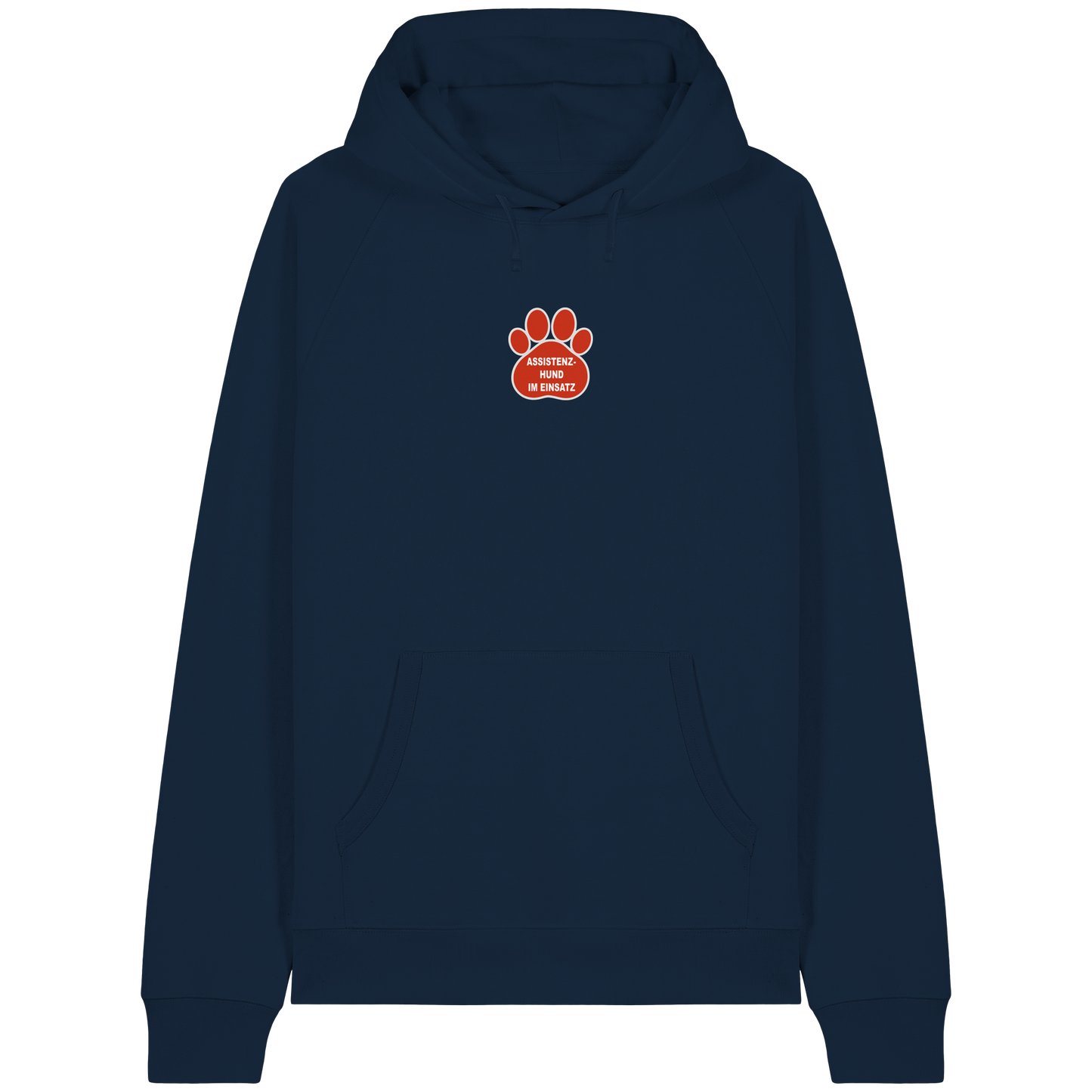 Assistenzhund im Einsatz – Klare Botschaft. Mehr Sicherheit. Mehr Respekt. - Organic Raglan Hoodie