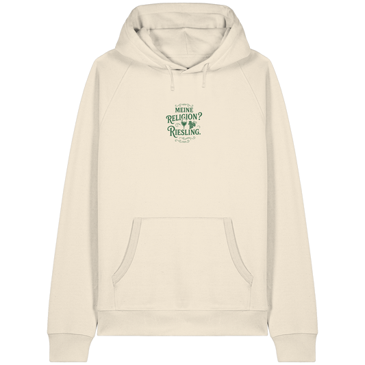 Meine Religion? Riesling. – Lustiger Wein Spruch für Weißwein-Fans - Organic Raglan Hoodie