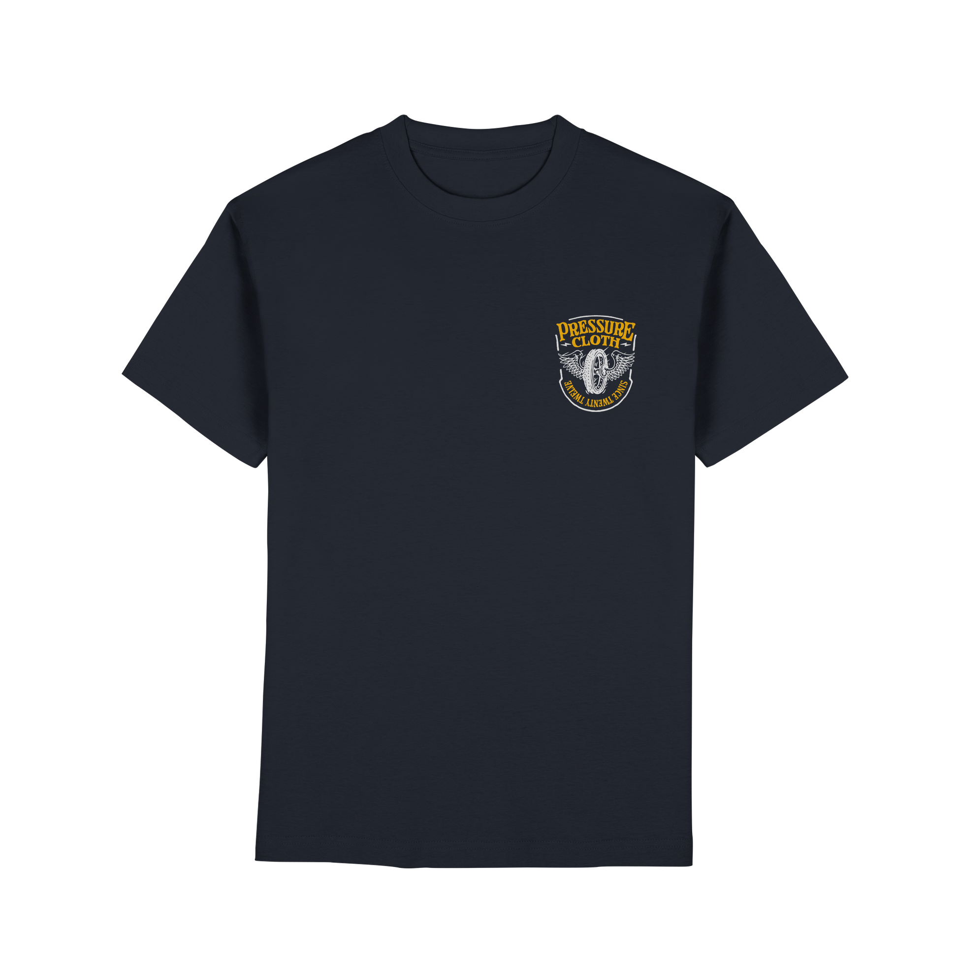 Flying Wheels Bike Customs - Premium Classic T-Shirt von Pressure Clothing mit Vintage-Motiven und Schriftzug "Pressure Cloth