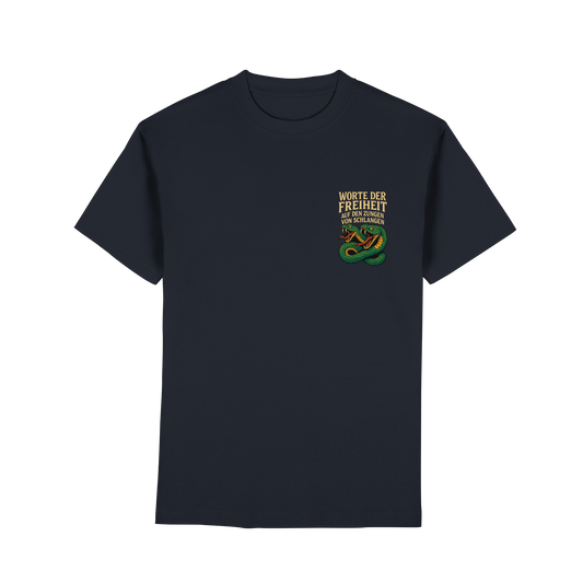 Schwarzes Worte der Freiheit ... auf den Zungen von Schlangen - Premium Classic T-Shirt von Pressure Clothing mit Schlangendesign