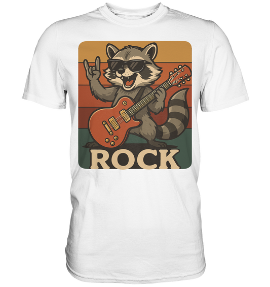 Rock ’n’ Raccoon – Lustiger Retro Waschbär im Retro-Look - Premium Shirt