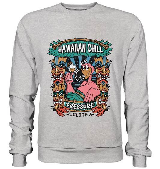 Witziges Tiki Design – Hawaiian Chill Flamingo - Pressure Clothing - Premium Sweatshirt