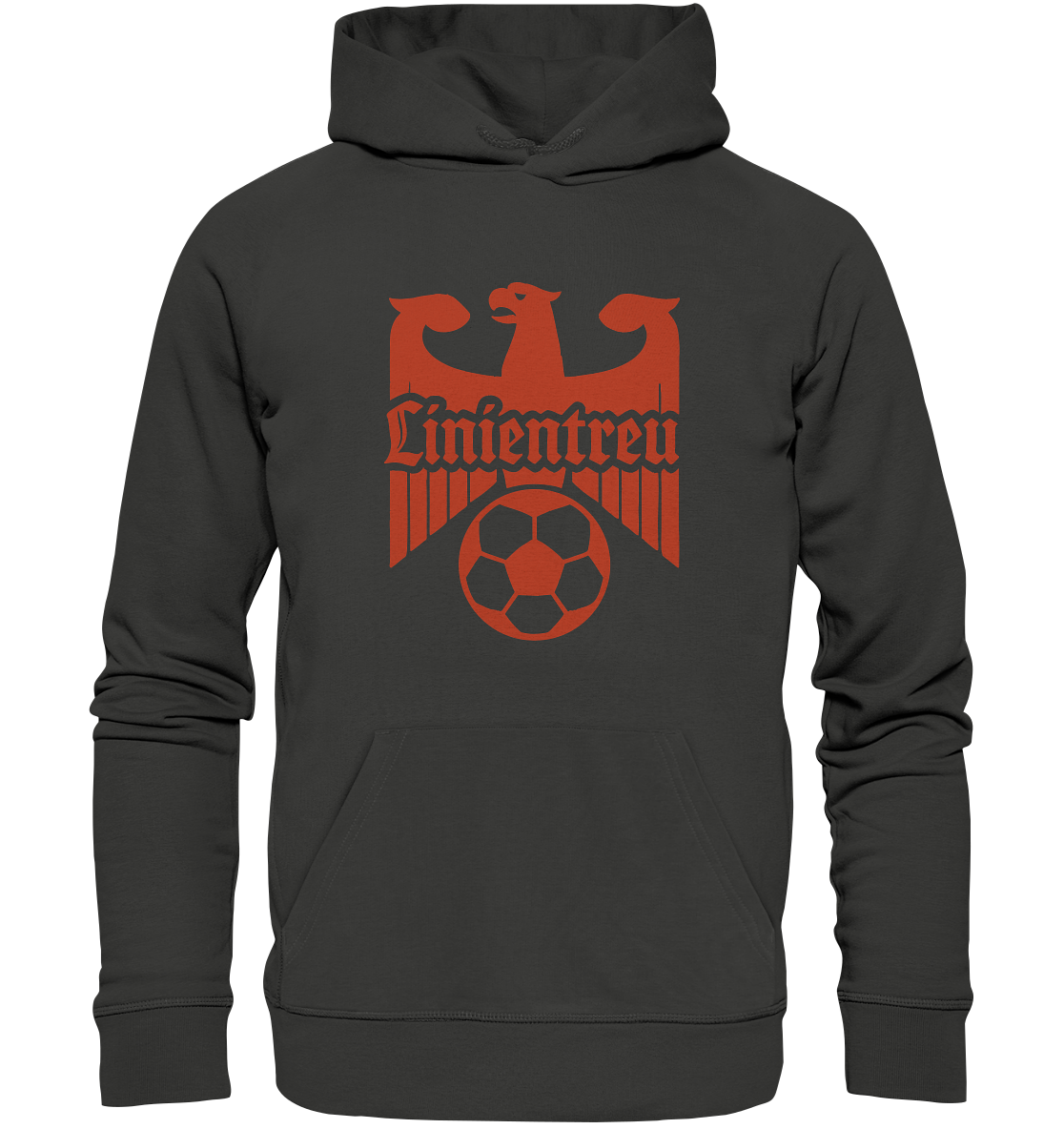 Linientreu Fußball – Für echte Fans der 3. Halbzeit - Premium Unisex Hoodie von Adlerfront mit Adler- und Fußballmotiv