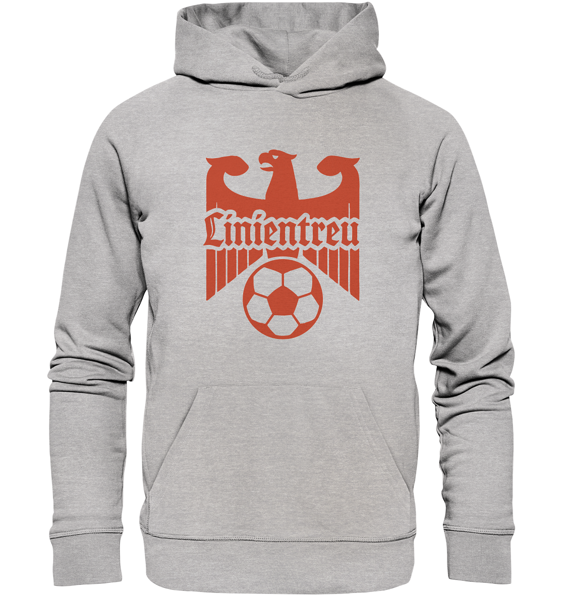 Linientreu Fußball – Für echte Fans der 3. Halbzeit - Premium Unisex Hoodie von Adlerfront mit markantem Adler- und Fußballmotiv