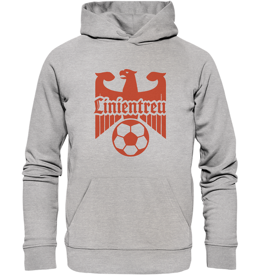 Linientreu Fußball – Für echte Fans der 3. Halbzeit - Premium Unisex Hoodie von Adlerfront mit markantem Adler- und Fußballmotiv