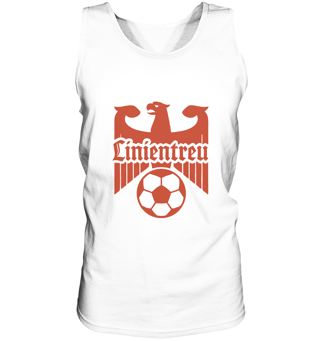 Weißes Linientreu Fußball Adlerfront – Für echte Fans der 3. Halbzeit - Relaxed Tank Top mit rotem Adlermotiv und Fußballdruck