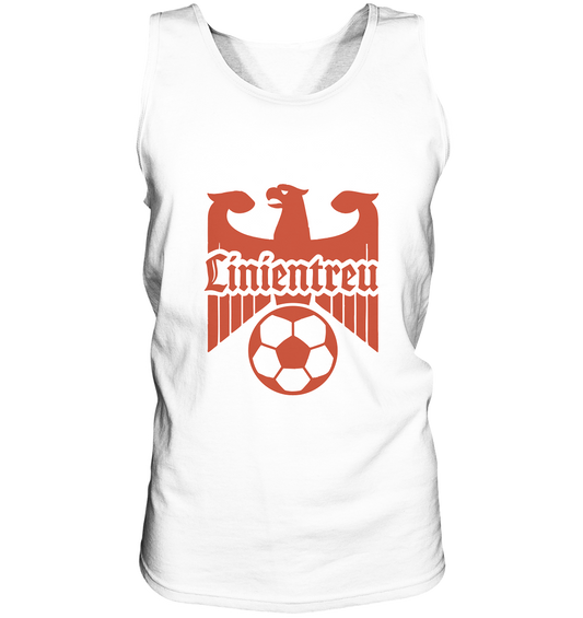 Weißes Linientreu Fußball Adlerfront – Für echte Fans der 3. Halbzeit - Relaxed Tank Top mit rotem Adlermotiv und Fußballdruck