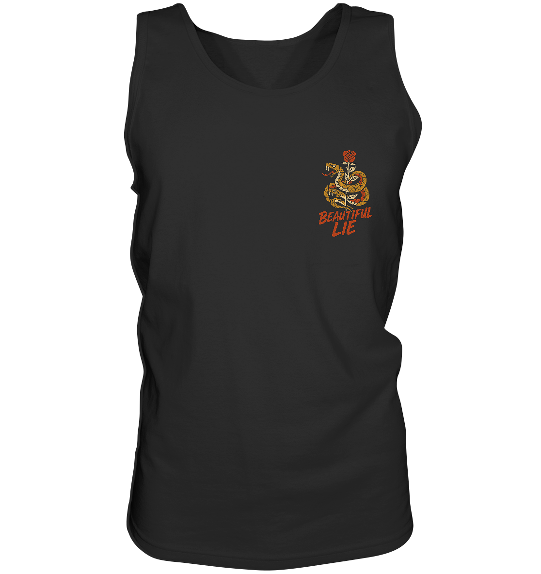 Beautiful Lie – Schlange & Rose | Tattoo-Style Design - Tank-Top