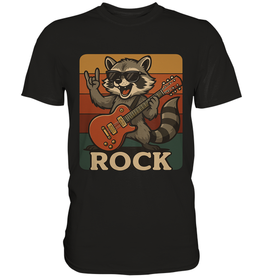 Rock ’n’ Raccoon – Retro Waschbär mit Gitarre - Unisex Essential Premium T-Shirt