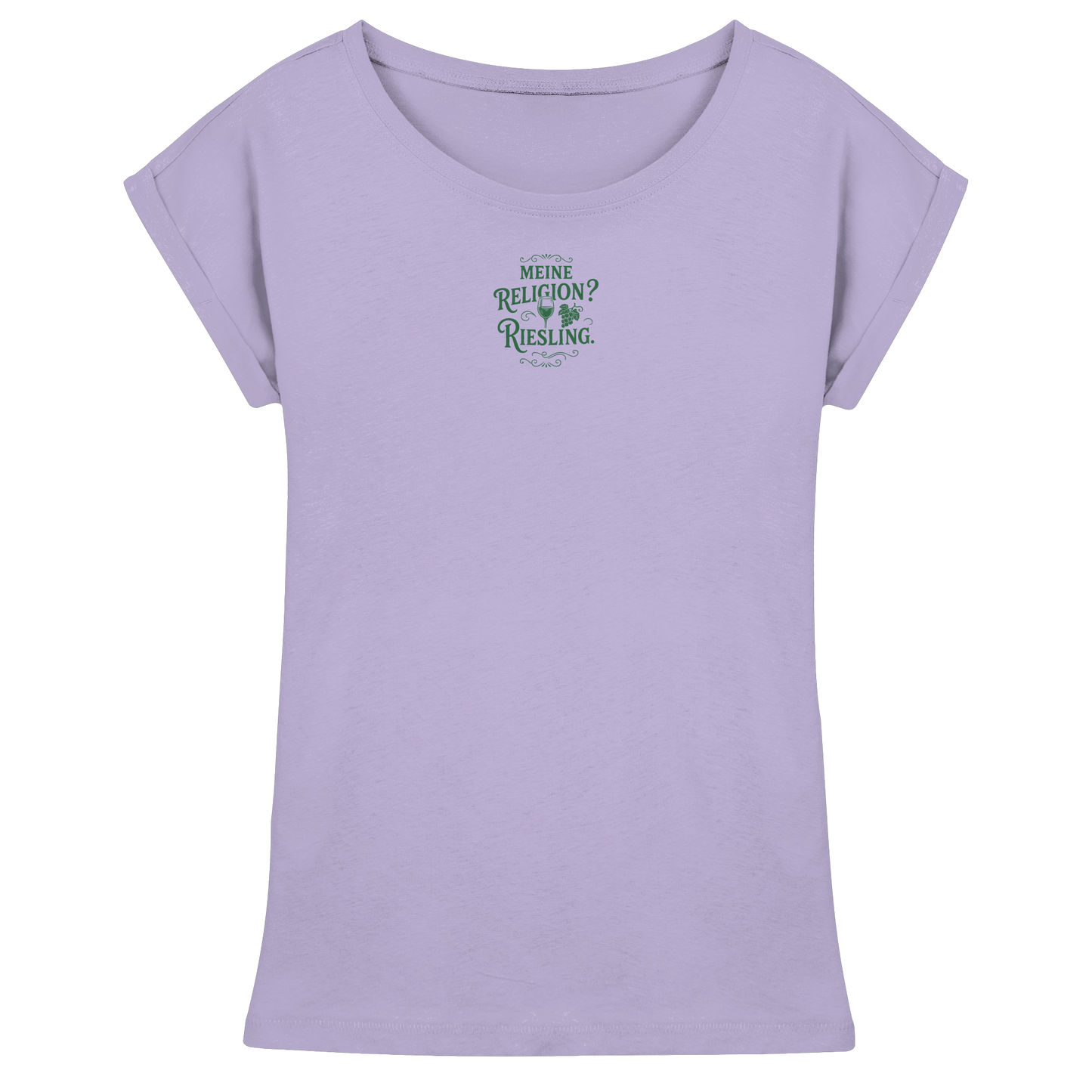 Meine Religion? Riesling. – Lustiger Wein Spruch für Weißwein-Fans - Womens Extended Shoulder T-Shirt