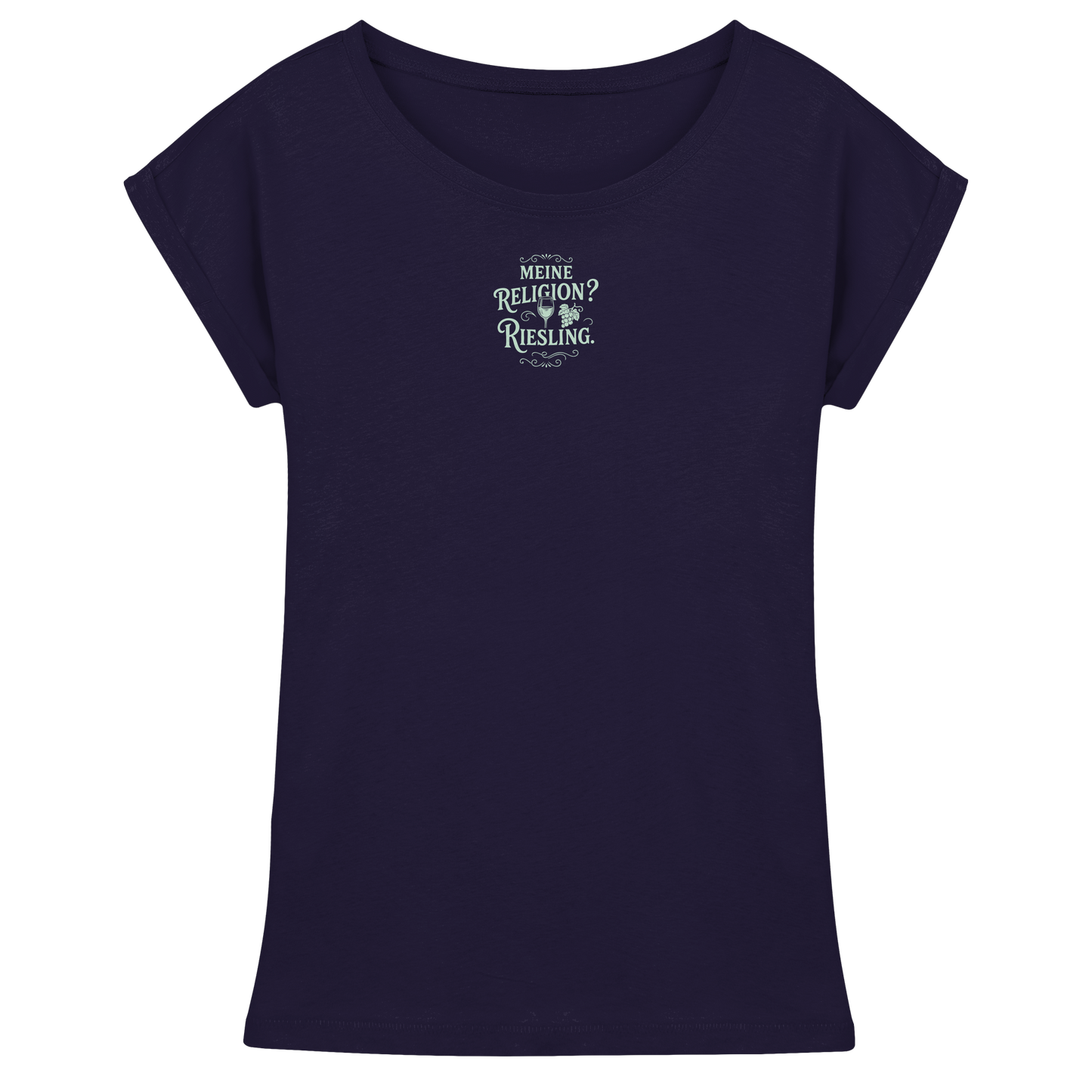 Meine Religion? Riesling. – Wein Spruch für Weißwein-Fans - Womens Extended Shoulder T-Shirt