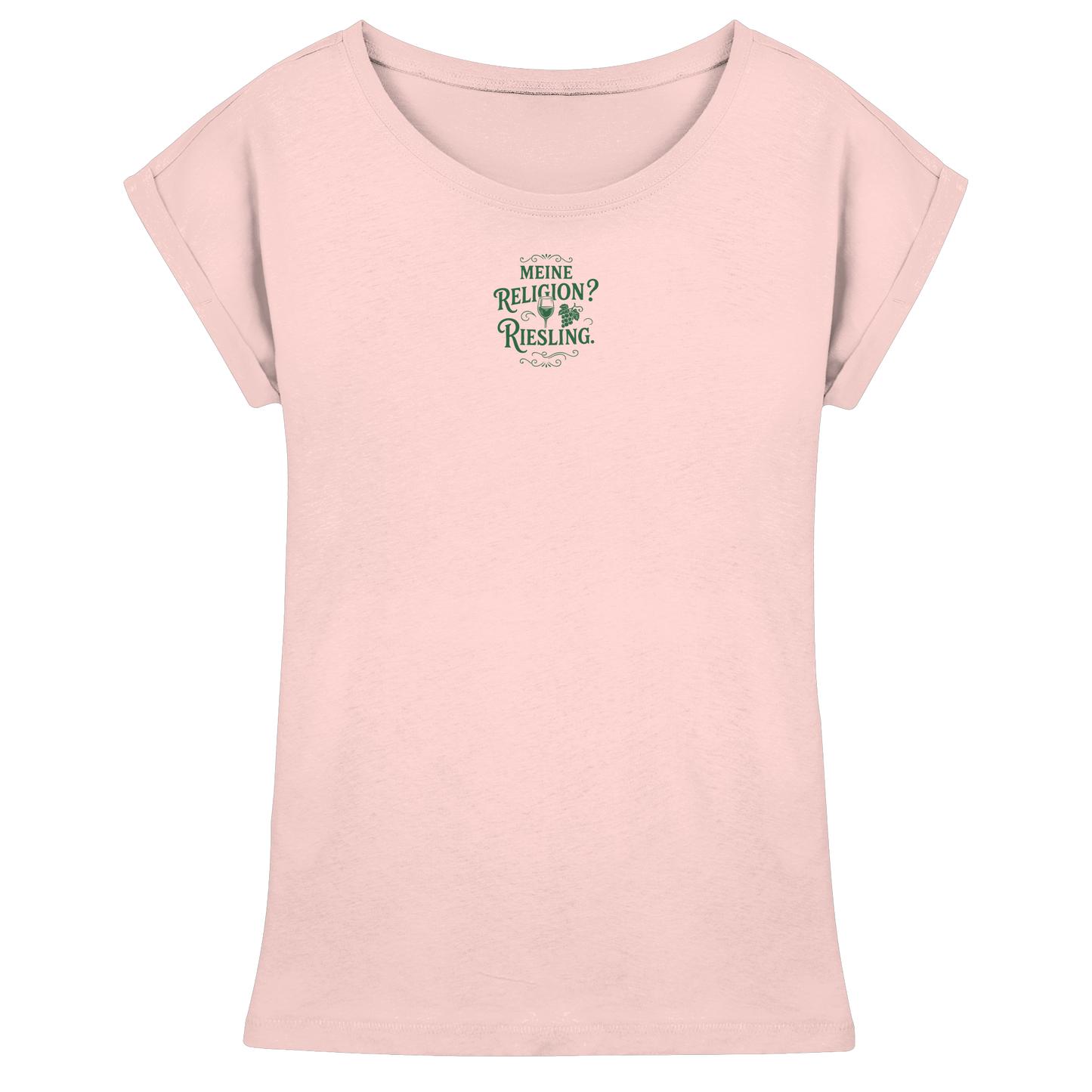 Meine Religion? Riesling. – Lustiger Wein Spruch für Weißwein-Fans - Womens Extended Shoulder T-Shirt
