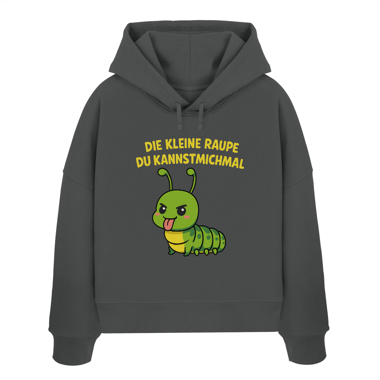 Freche Raupe mit Spruch | Lustiges Cartoon-Motiv mit Klartext-Garantie - Womens Organic Boxcut Hoodie