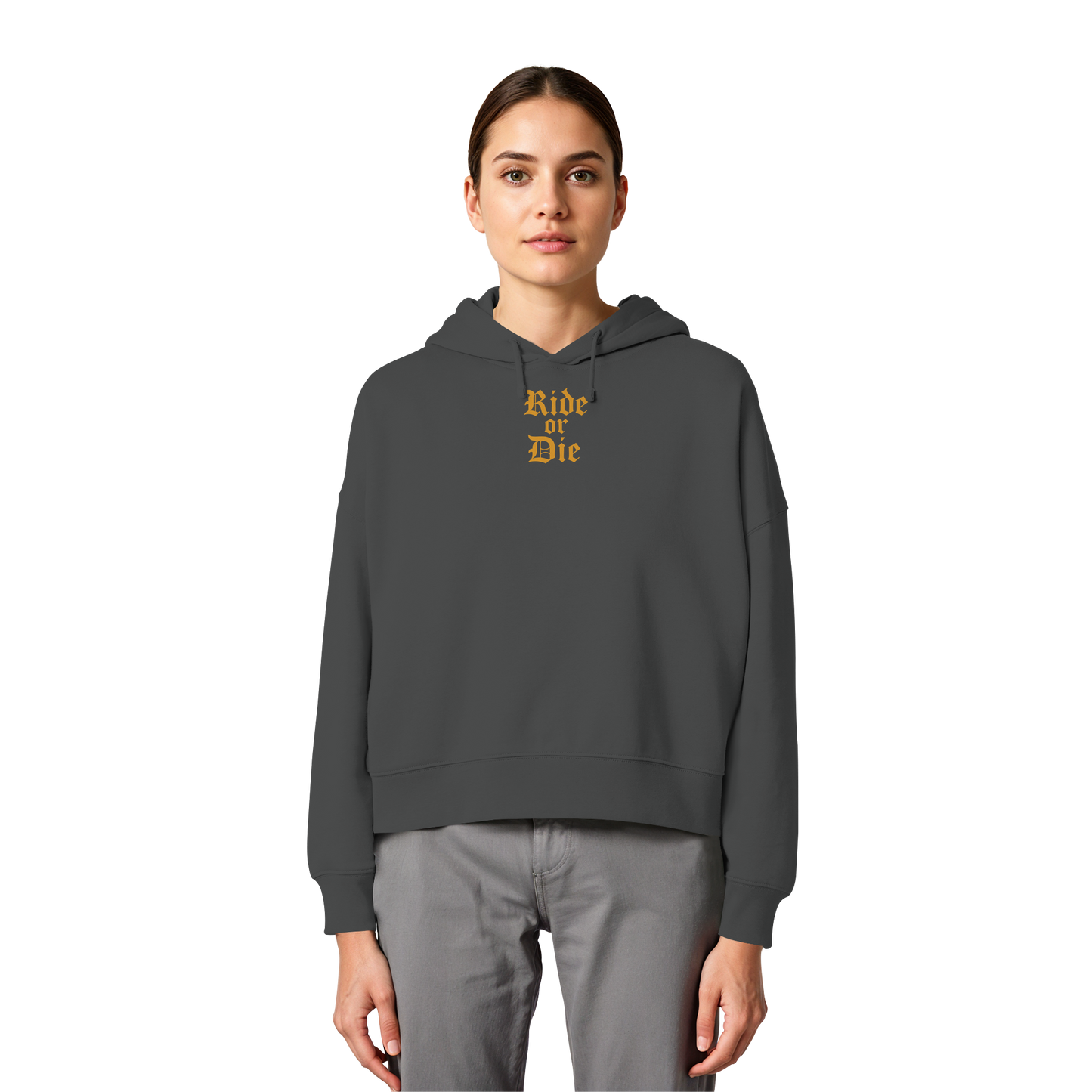Ride or Die - Biker Statement - Womens Organic Boxcut Hoodie