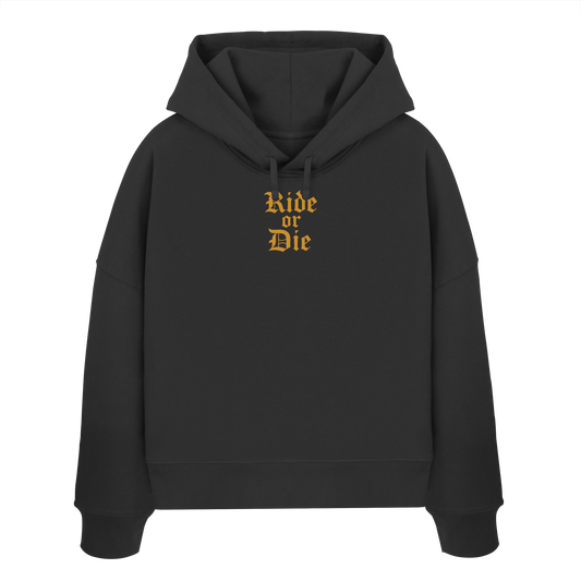 Ride or Die - Biker Statement - Womens Organic Boxcut Hoodie