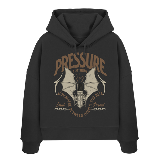 Heaven and Hell - Pressure Cloth - Womens Organic Boxcut Hoodie