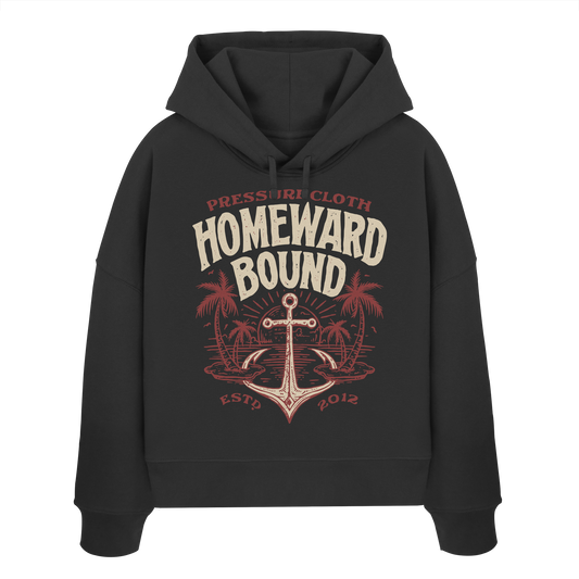 HOMEWARD BOUND - Pressure Cloth - Womens Organic Boxcut Hoodie