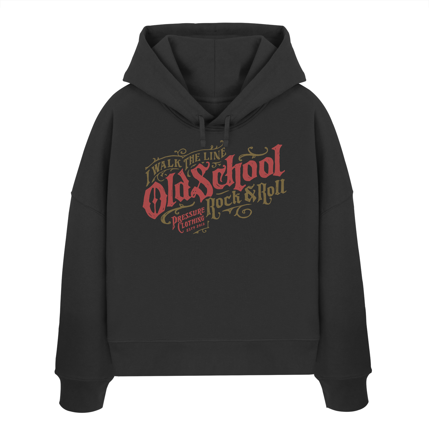 Oldschool Rock & Roll - Pressure Cloth - Womens Organic Boxcut Hoodie