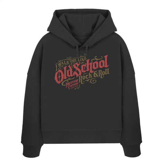 Oldschool Rock & Roll - Pressure Cloth - Womens Organic Boxcut Hoodie