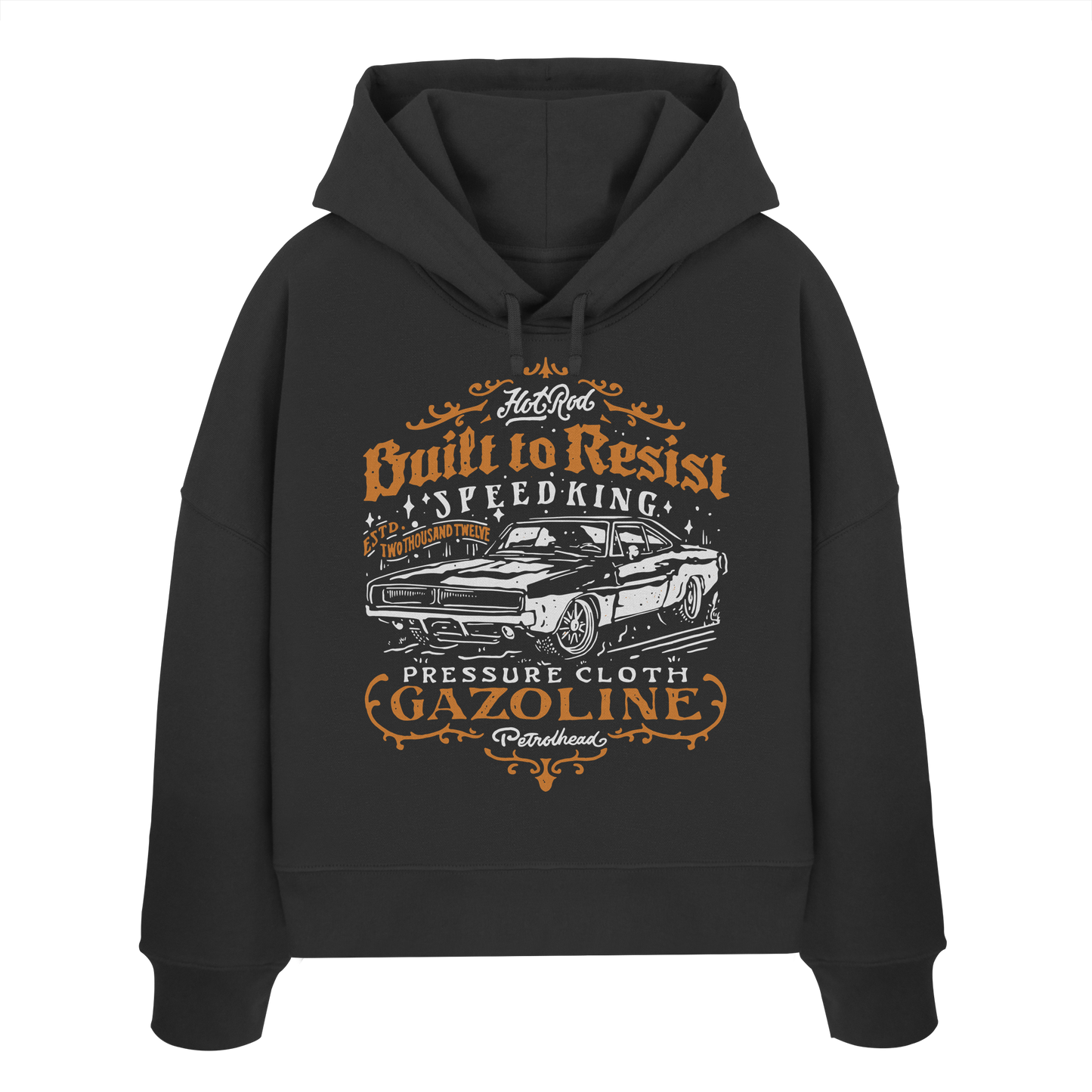 Hot Rod Speedking - Built to Resist - Pressure Cloth - Womens Organic Boxcut Hoodie