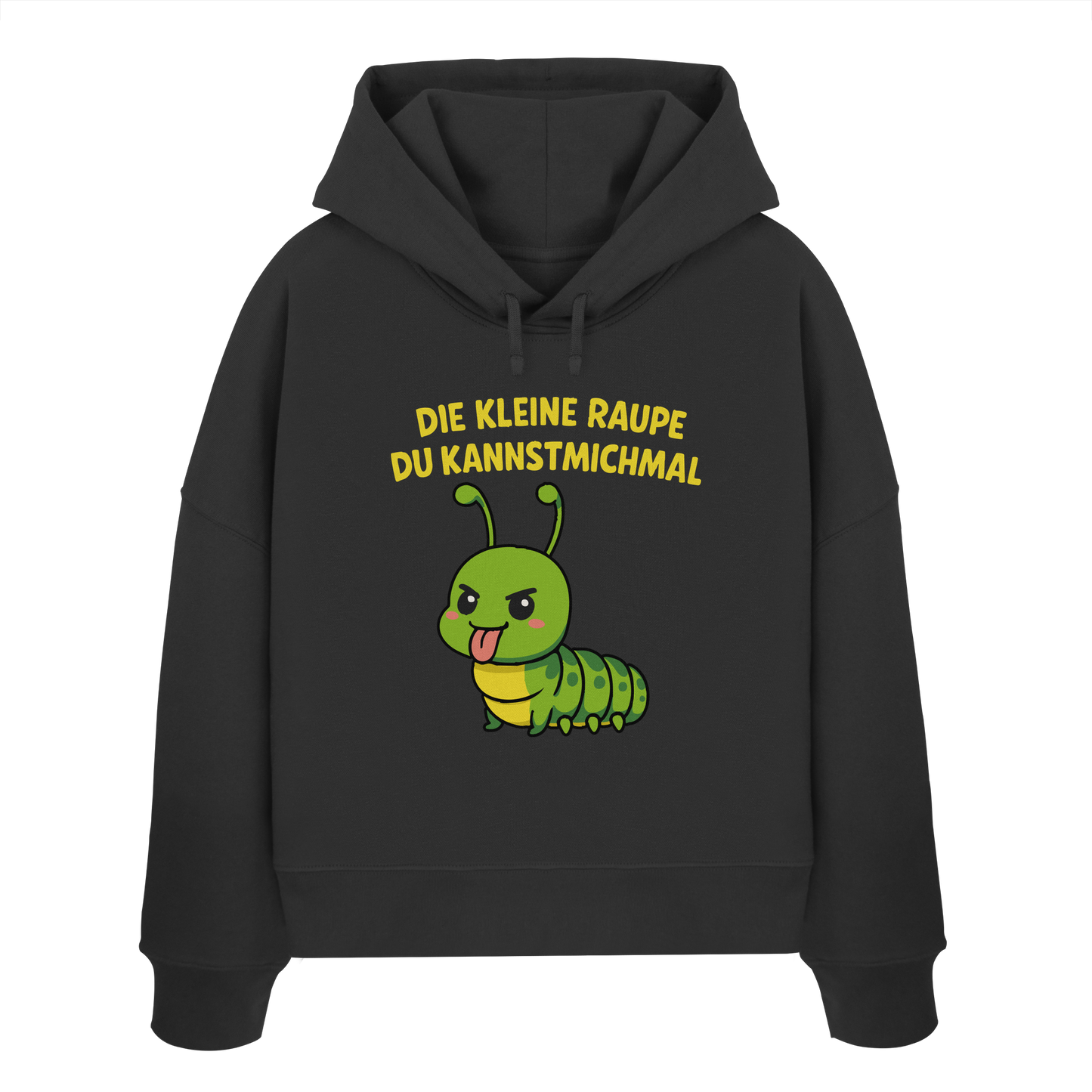 Freche Raupe mit Spruch | Lustiges Cartoon-Motiv mit Klartext-Garantie - Womens Organic Boxcut Hoodie