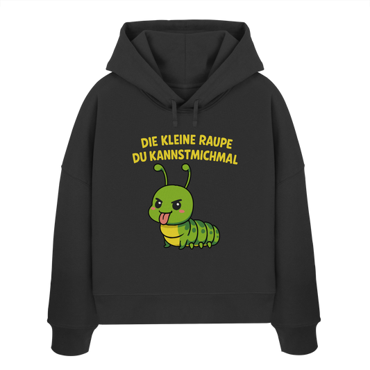 Freche Raupe mit Spruch | Lustiges Cartoon-Motiv mit Klartext-Garantie - Womens Organic Boxcut Hoodie