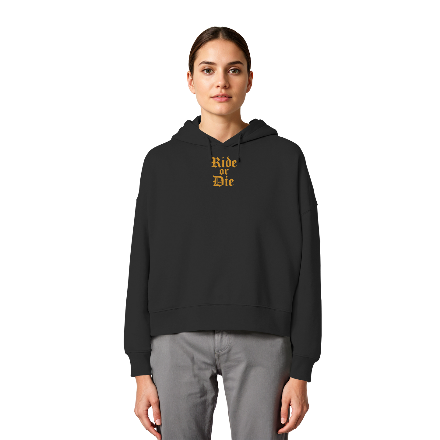 Ride or Die - Biker Statement - Womens Organic Boxcut Hoodie