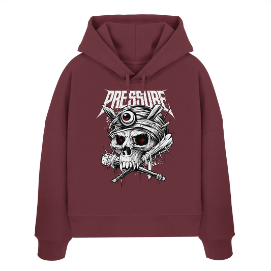 Skullica - Vampire Skull - Pressure Magazine - Womens Organic Boxcut Hoodie