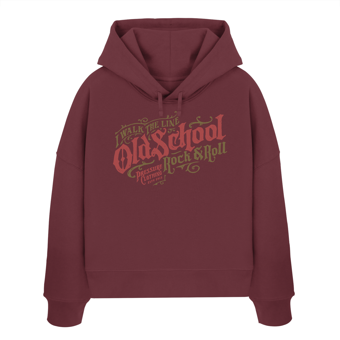 Oldschool Rock & Roll - Pressure Cloth - Womens Organic Boxcut Hoodie
