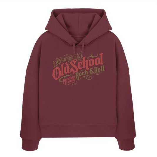 Oldschool Rock & Roll - Pressure Cloth - Womens Organic Boxcut Hoodie