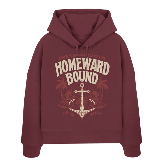 HOMEWARD BOUND - Pressure Cloth - Womens Organic Boxcut Hoodie