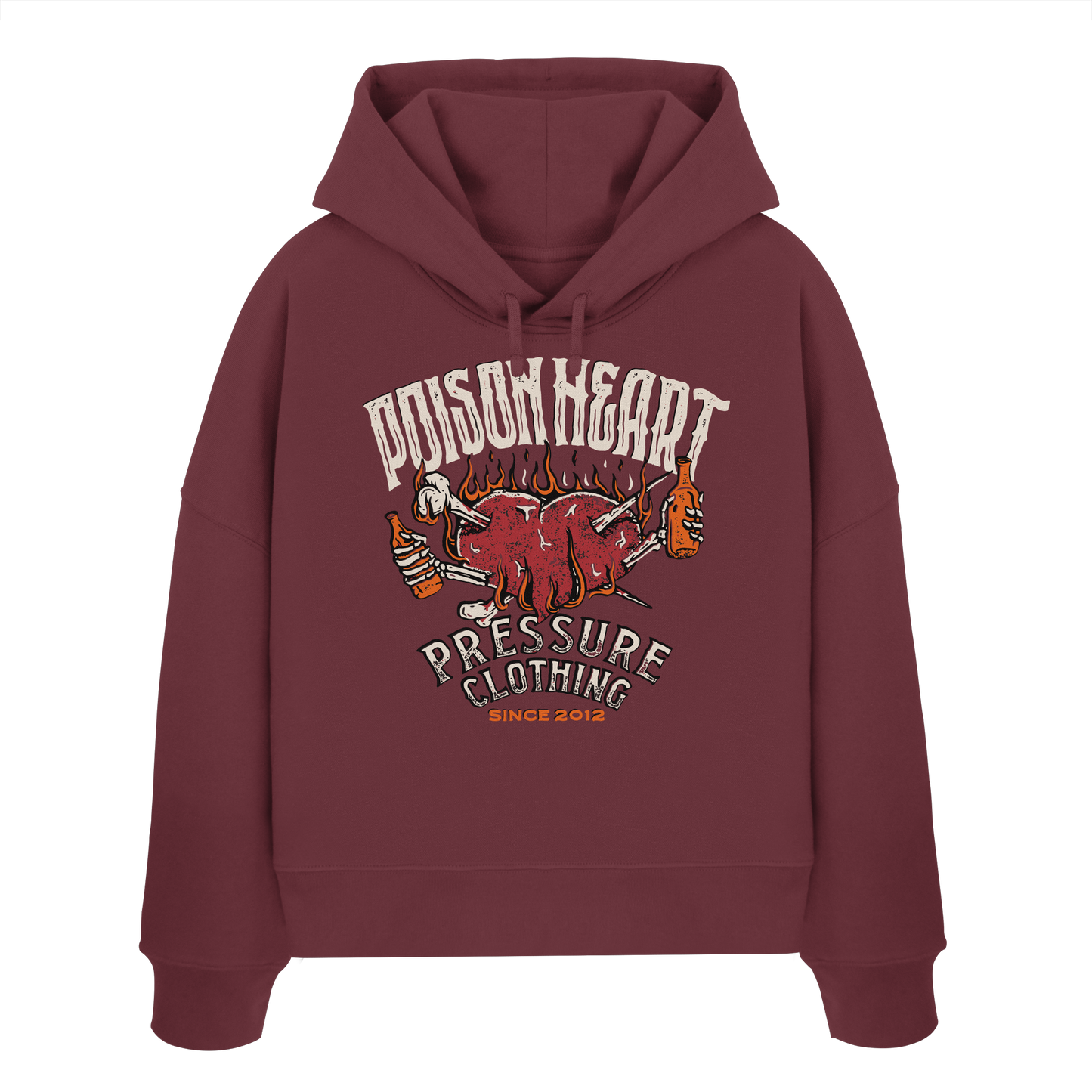 Poison Heart – Punk Rock - Womens Organic Boxcut Hoodie