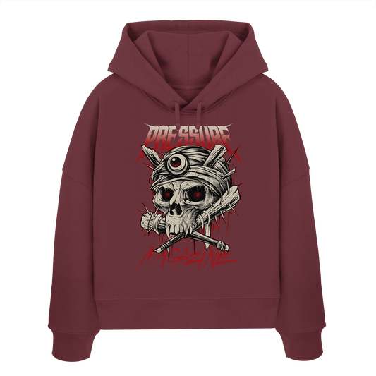 Skullica - Vampire Skull - Pressure Magazine - Womens Organic Boxcut Hoodie