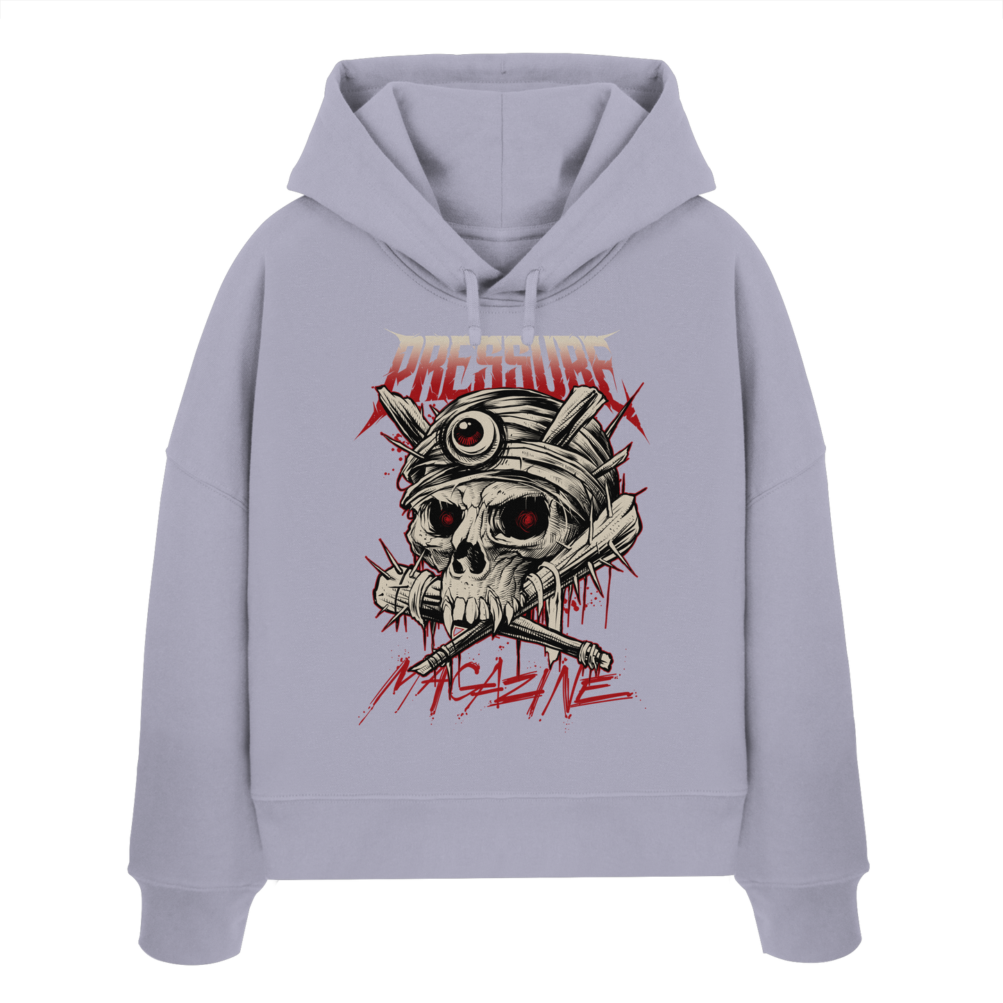 Skullica - Vampire Skull - Pressure Magazine - Womens Organic Boxcut Hoodie
