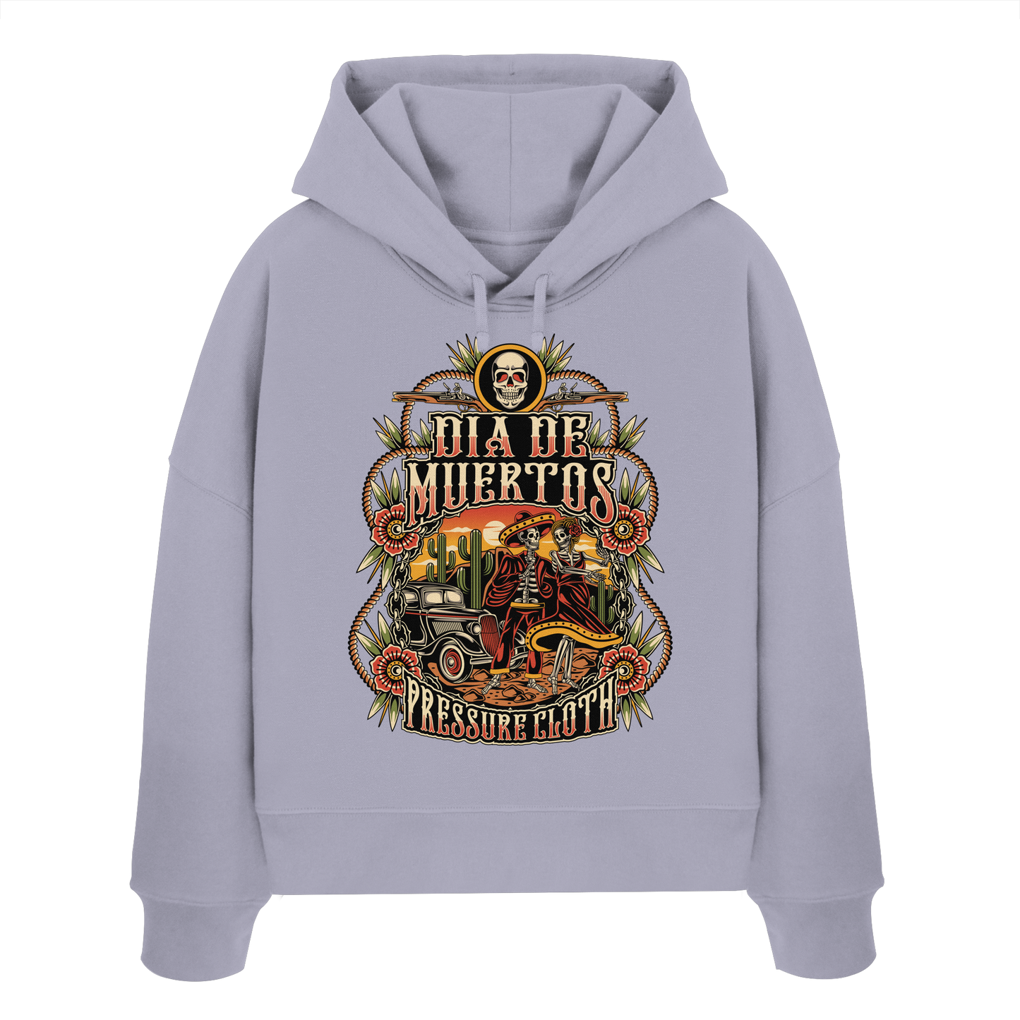 DIA DE MUERTOS - Pressure Cloth - Womens Organic Boxcut Hoodie