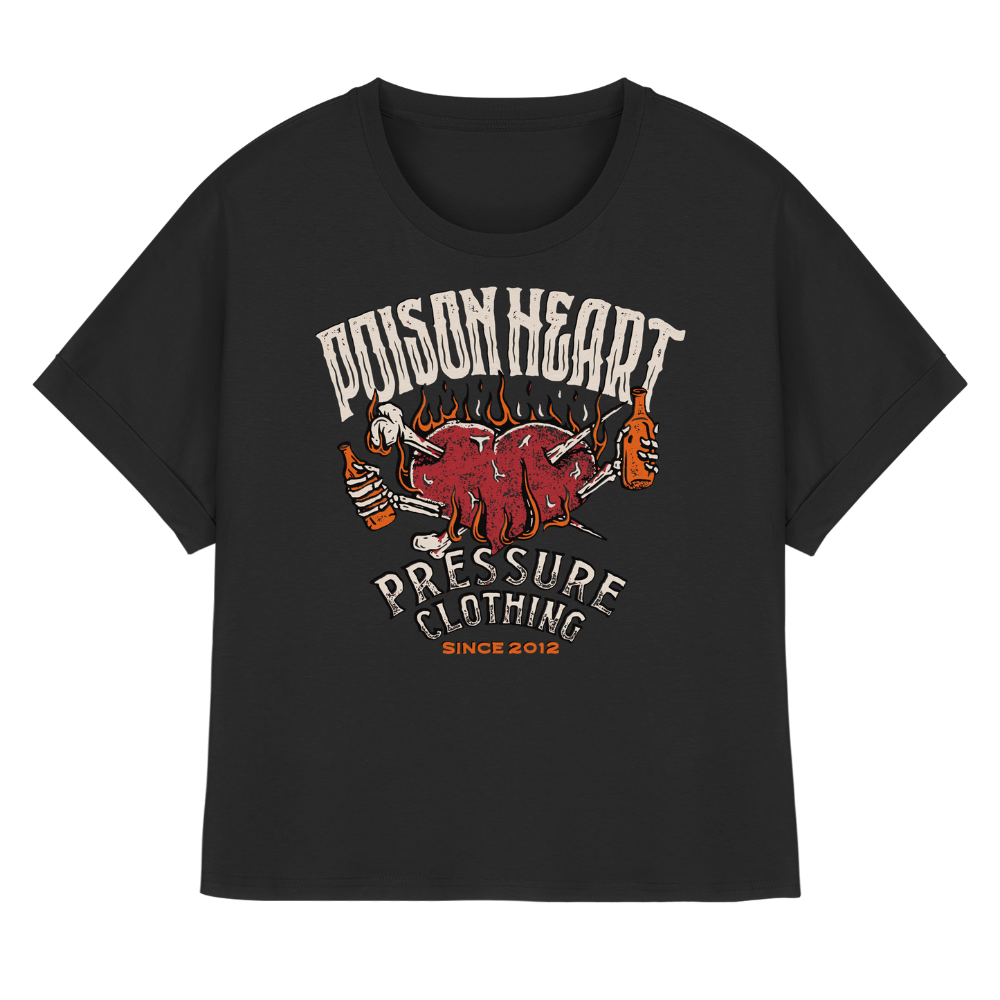 Poison Heart – Punk Rock - Womens Organic Rolled Sleeves T-Shirt