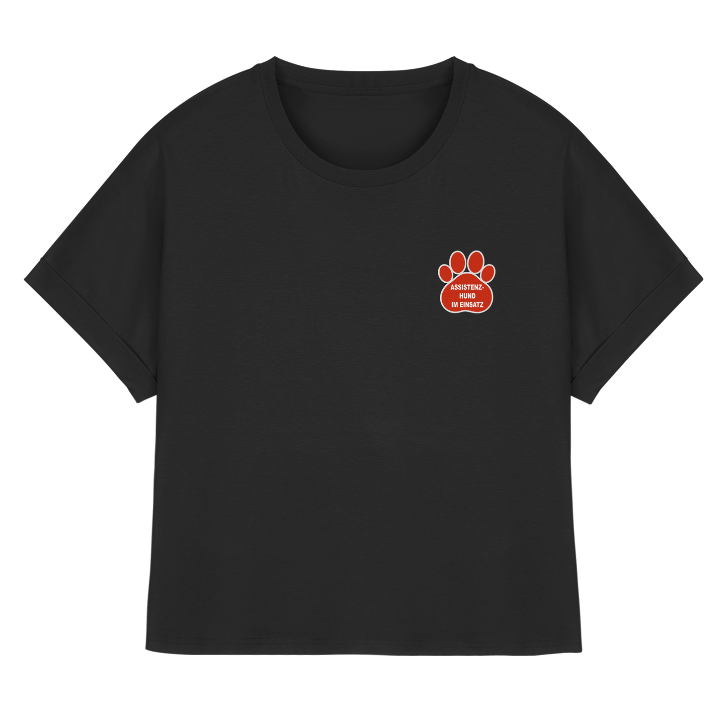 Assistenzhund im Einsatz – Klare Botschaft. Mehr Sicherheit. Mehr Respekt. - Womens Organic Rolled Sleeves T-Shirt