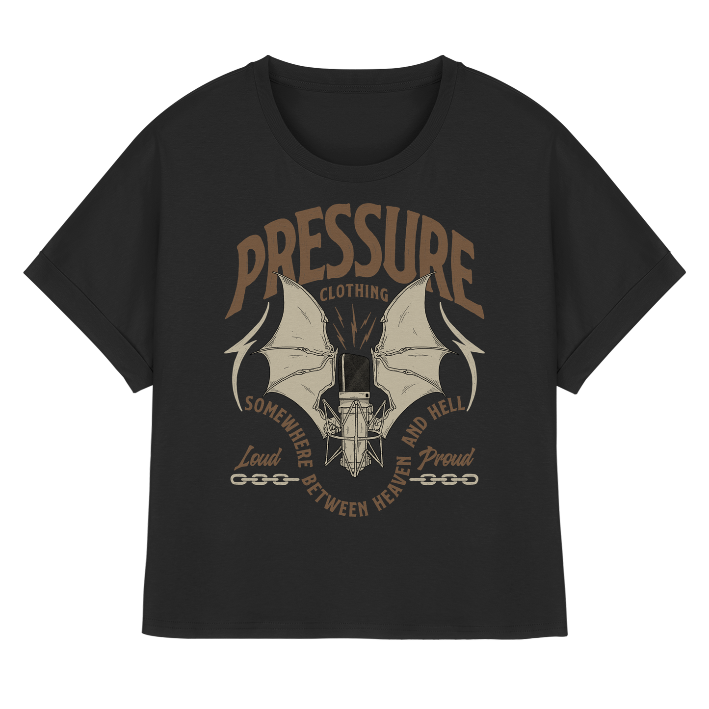 Heaven and Hell - Pressure Cloth - Womens Organic Rolled Sleeves T-Shirt