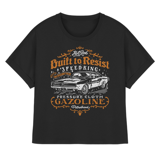 Hot Rod Speedking - Built to Resist - Pressure Cloth - Womens Organic Rolled Sleeves T-Shirt