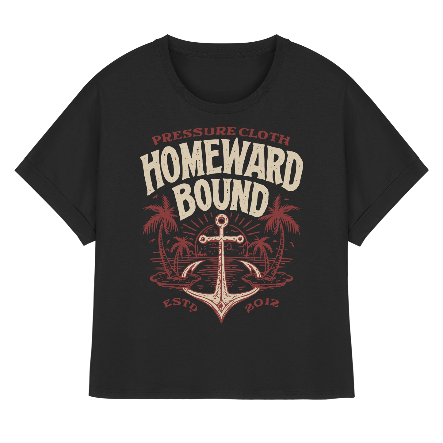HOMEWARD BOUND - Pressure Cloth - Womens Organic Rolled Sleeves T-Shirt