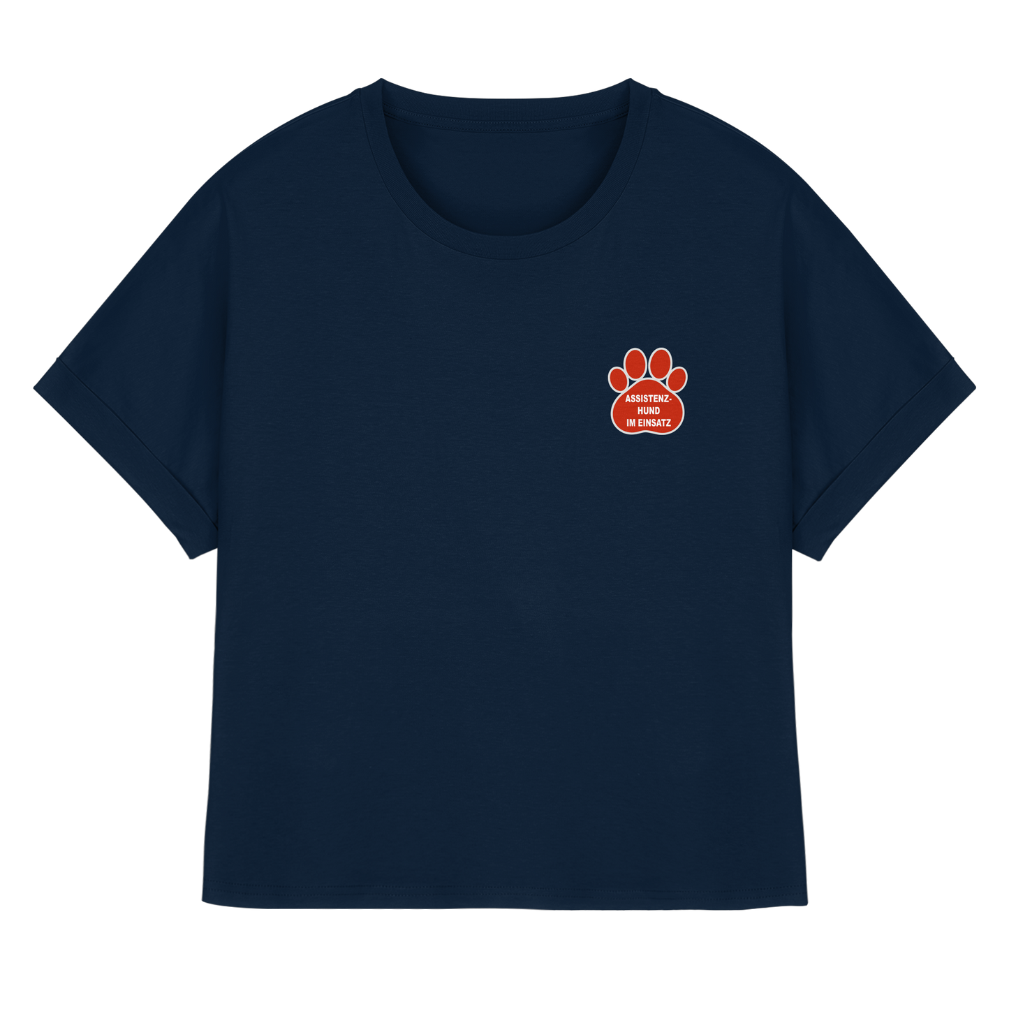 Assistenzhund im Einsatz – Klare Botschaft. Mehr Sicherheit. Mehr Respekt. - Womens Organic Rolled Sleeves T-Shirt