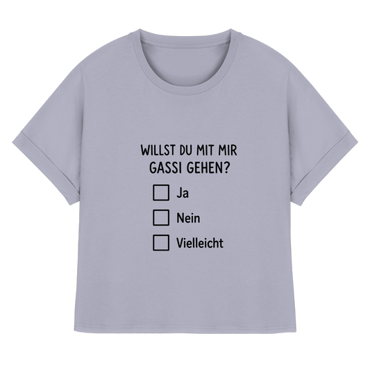 Willst du mit mir Gassi gehen? - Sprüche Shirt Hundemamas - Womens Organic Rolled Sleeves T-Shirt