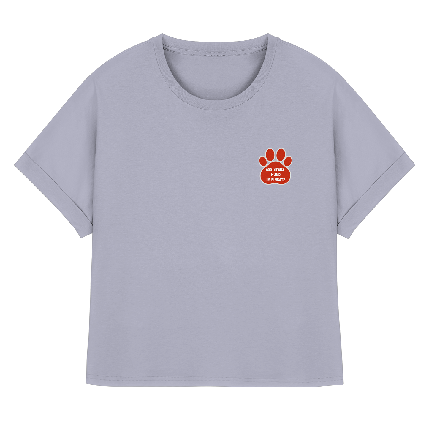 Assistenzhund im Einsatz – Klare Botschaft. Mehr Sicherheit. Mehr Respekt. - Womens Organic Rolled Sleeves T-Shirt