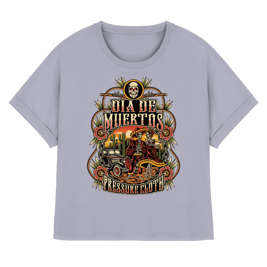 DIA DE MUERTOS - Pressure Cloth - Womens Organic Rolled Sleeves T-Shirt